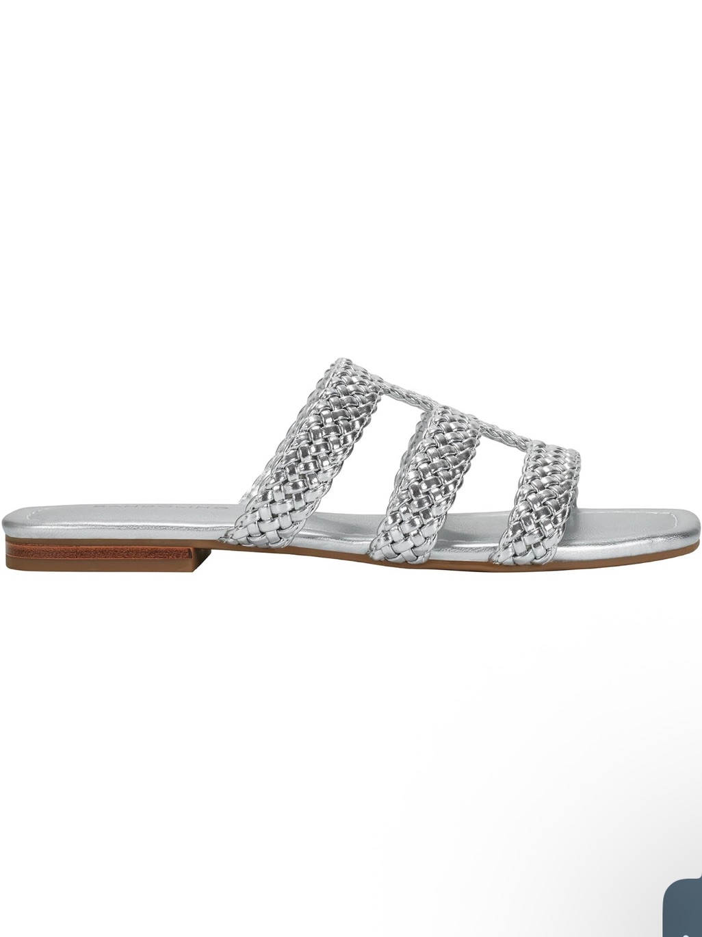 Bandolino Woven Metallic Silver Slide Sandal - Women (Nwob) — image 5 of 8